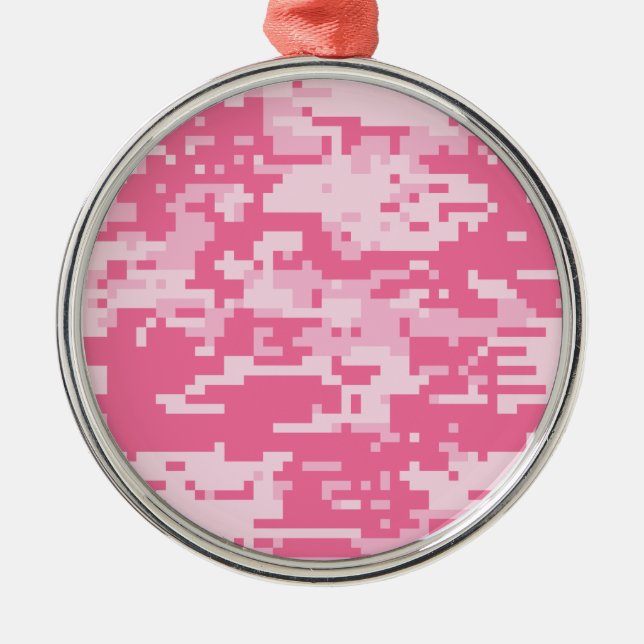 Pink Digital ACU Camoflage Pattern Metal Ornament (Front)