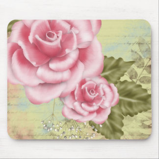 Pink Digital Roses Mouse Pad