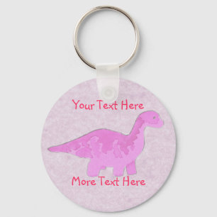 Pink Dino Keychain