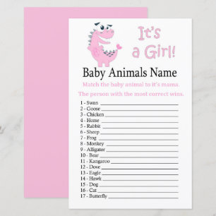 Pink Dinosaur Baby Animals Name Game