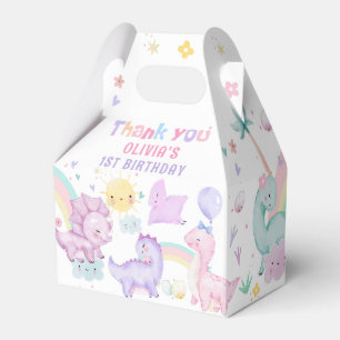 Pink Dinosaur Birthday Favour Box