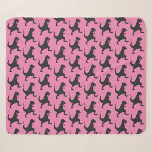 Pink Dinosaur Christmas Sherpa Blanket