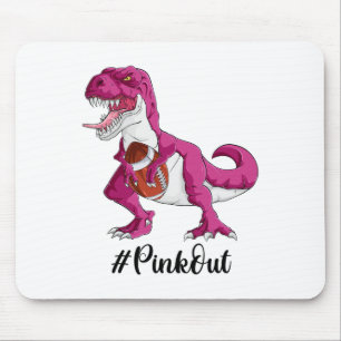 Pink Dinosaur Footbyll Boys Breast Cancer Awarenes Mouse Pad