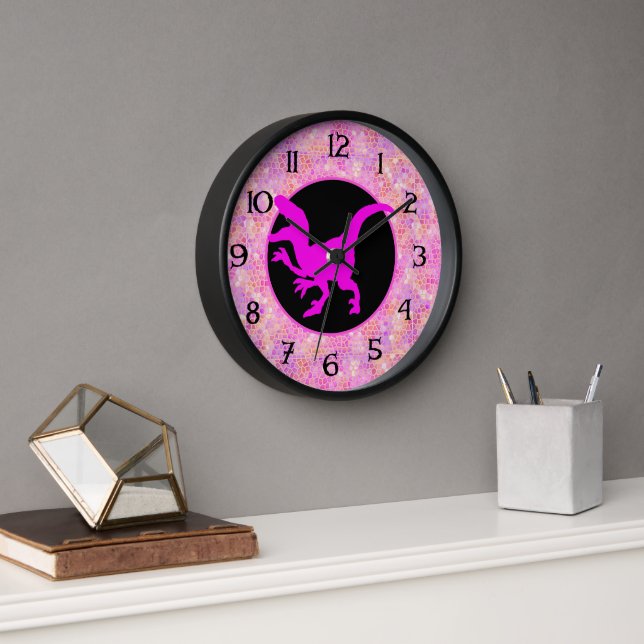 Pink Dinosaur Hide Clock (Office)