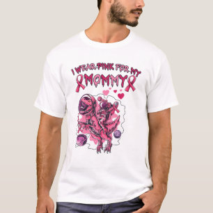 Pink Dinosaur I Wear Pink For My Mommy T-Shirt