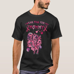 Pink Dinosaur I Wear Pink For My Mommy T-Shirt