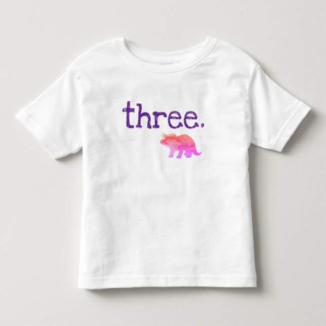 Pink Dinosaur Third Birthday T-shirt (Front)