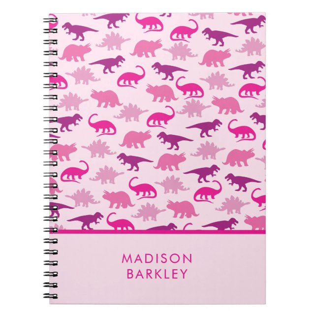 Pink Dinosaurs Cute Kid's Notebook (Front)
