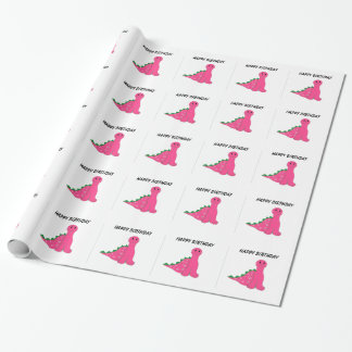 Pink Dinosaurs Wrapping Paper
