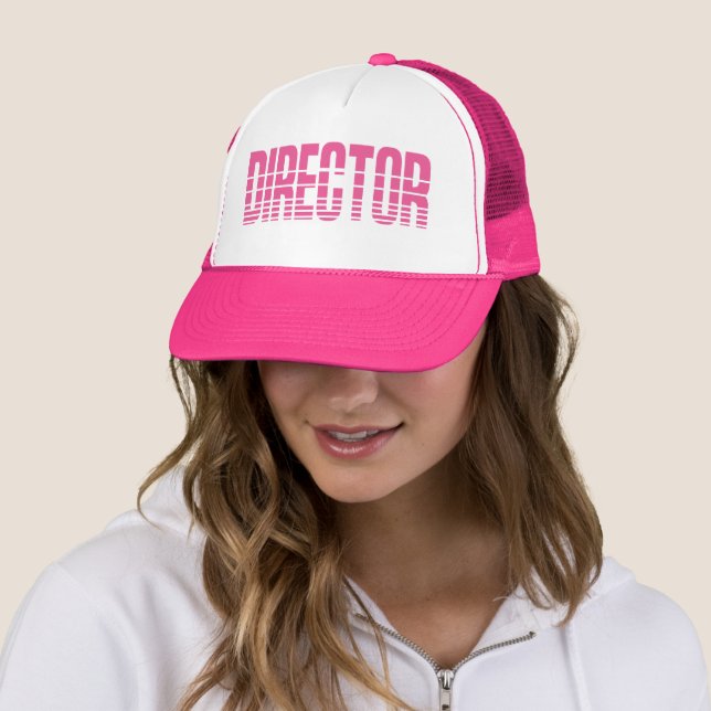 Pink Director Trucker Hat (In Situ)