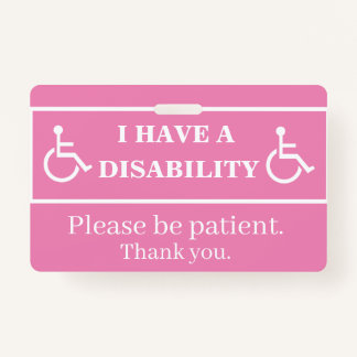 Pink Disability Badge 