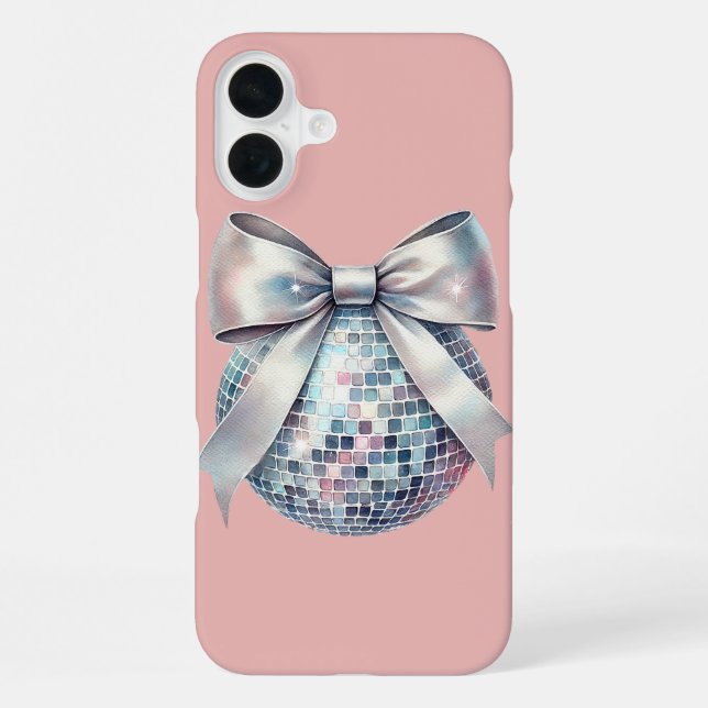 Pink disco ball  iPhone case (Back)