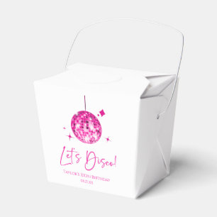 Pink Disco Ball Let's Disco Birthday Party Favor Box