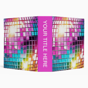 Pink Disco Ball Pattern Binder