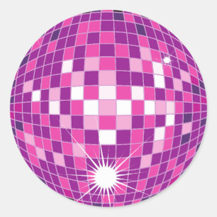 Pink Disco Ball Pattern Classic Round Sticker