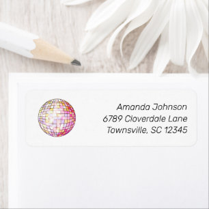 Pink Disco Ball Return Address Label