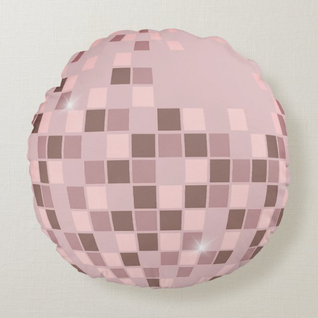 Pink Disco Boogie Round Pillow (Front)