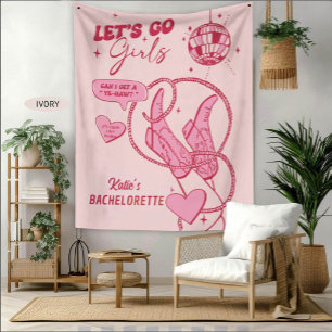 Pink Disco Cowgirl Nashville Rodeo Tapestry