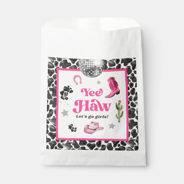 Pink Disco Cowgirl Party Favoriser les sacs (Devant)