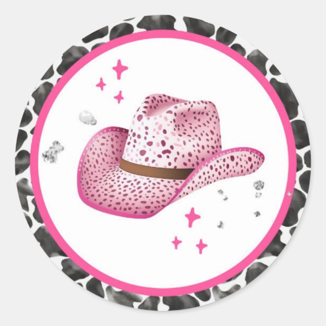 Pink Disco Cowgirl Sticker (Front)