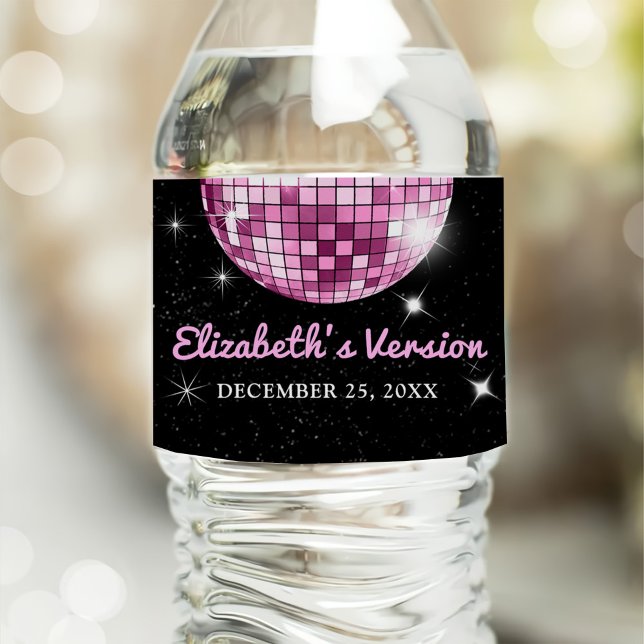 Pink Disco In My Birthday Era Birthday Water Bottle Label (Creator Uploaded)