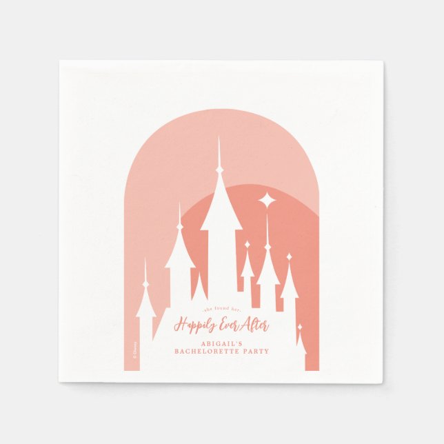 Pink Disney Princess Castle Bachelorette Party Napkin (Front)