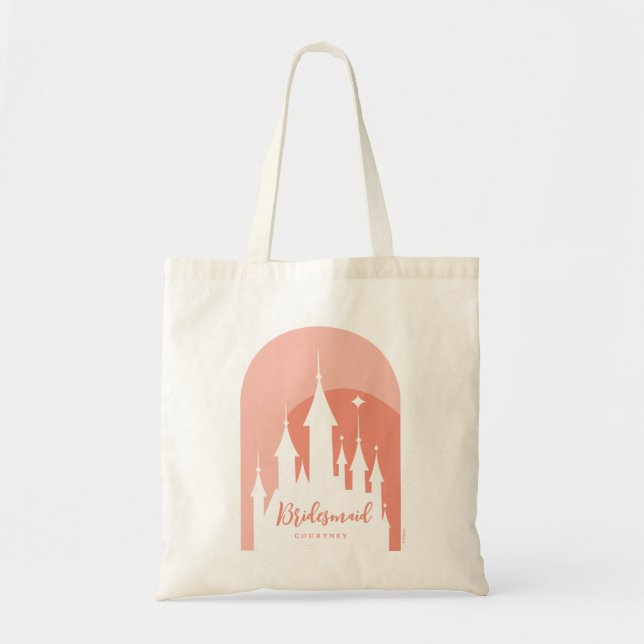Pink Disney Princess Castle Bridesmaid Tote Bag (Front)