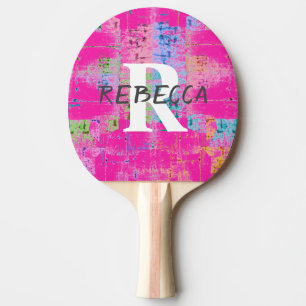 Pink Distressed Look or ANY colour - HAMbWG - Ping Pong Paddle