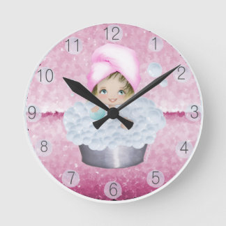 Pink Diva Bubble Bath Clock