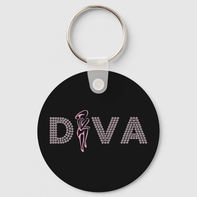 Pink Diva Keychain (Front)