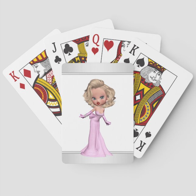Pink Diva Playing Cards (Back)
