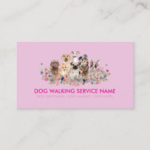 Pink Dog Groomer   Pet Service Business Card