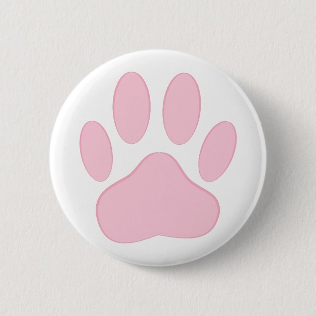 Pink Dog Pawprint 2 Inch Round Button (Front)