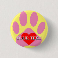 Pink Dog Pawprint Custom Name