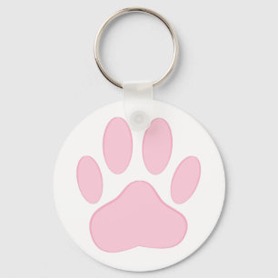 Pink Dog Pawprint Keychain