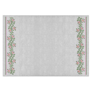 Pink Dogrose Patterns: Glass Cutting Board