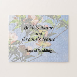 Pink Dogwood Against the Sky Wedding Products Jigsaw Puzzle
