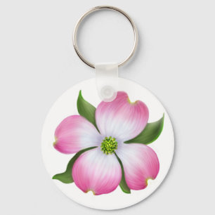 Pink Dogwood Blossom Keychain