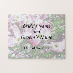 Pink Dogwood Blossoms Wedding Products Jigsaw Puzzle