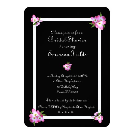 Pink Dogwood Bridal Shower Invitation