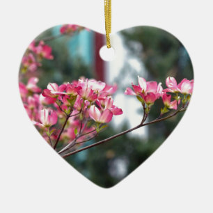 Pink Dogwood Ceramic Ornament