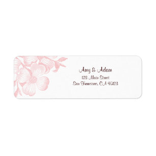 Pink Dogwood Flower Address Label