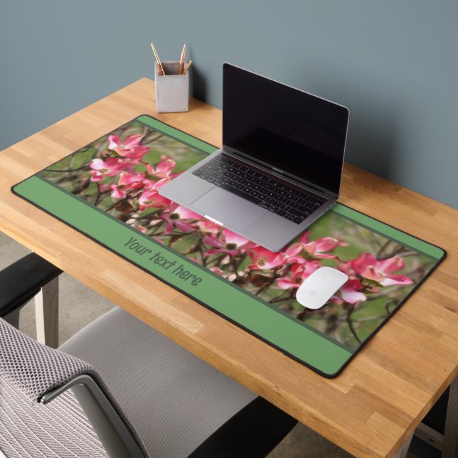 Pink Dogwood Flower Blossom Painting Personalized Desk Mat (Office 2)