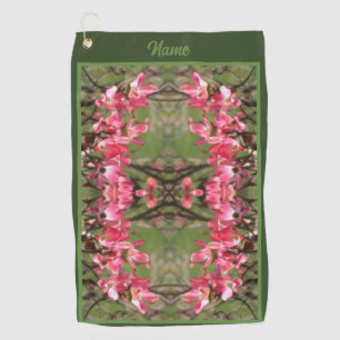 Pink Dogwood Flower Blossoms Painting Personalized Golf Towel