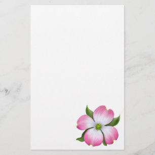 Pink Dogwood Flower Stationery