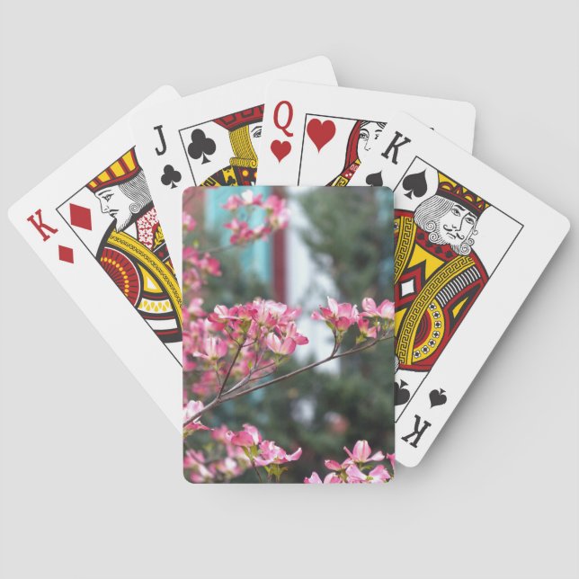 Pink Dogwood Playing Cards (Back)