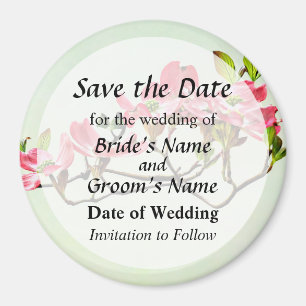 Pink Dogwood Save the Date Magnet
