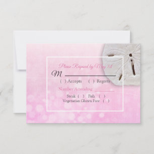 Pink Dollar Oceanic Wedding RSVP card