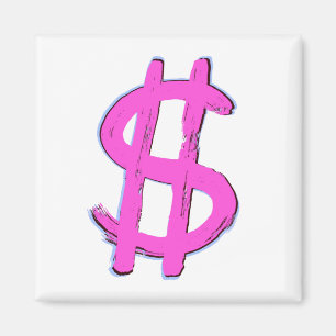 Pink Dollar Sign Magnet