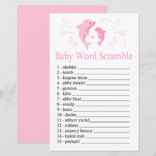 Pink Dolphin Baby word scramble game